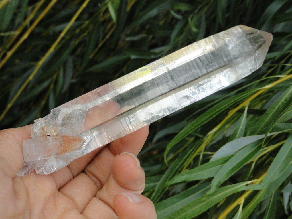 Ice water clear Brazilian CLEAR QUARTZ POINT - Earth Family Crystals