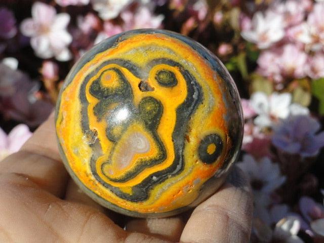 STRIKING YELLOW BUMBLE BEE JASPER Sphere * - Earth Family Crystals