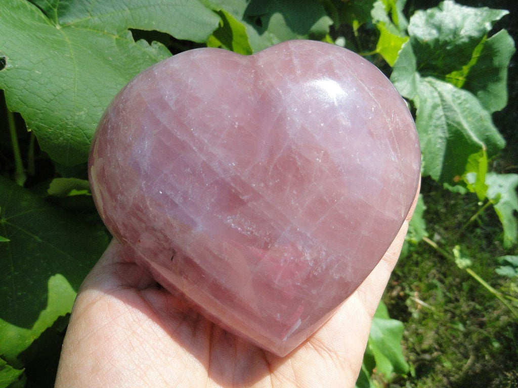 Jumbo puffy rose quartz heart - Earth Family Crystals