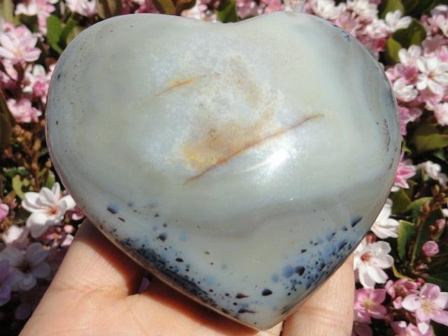 Large DENDRITIC AGATE GEMSTONE HEART - Earth Family Crystals