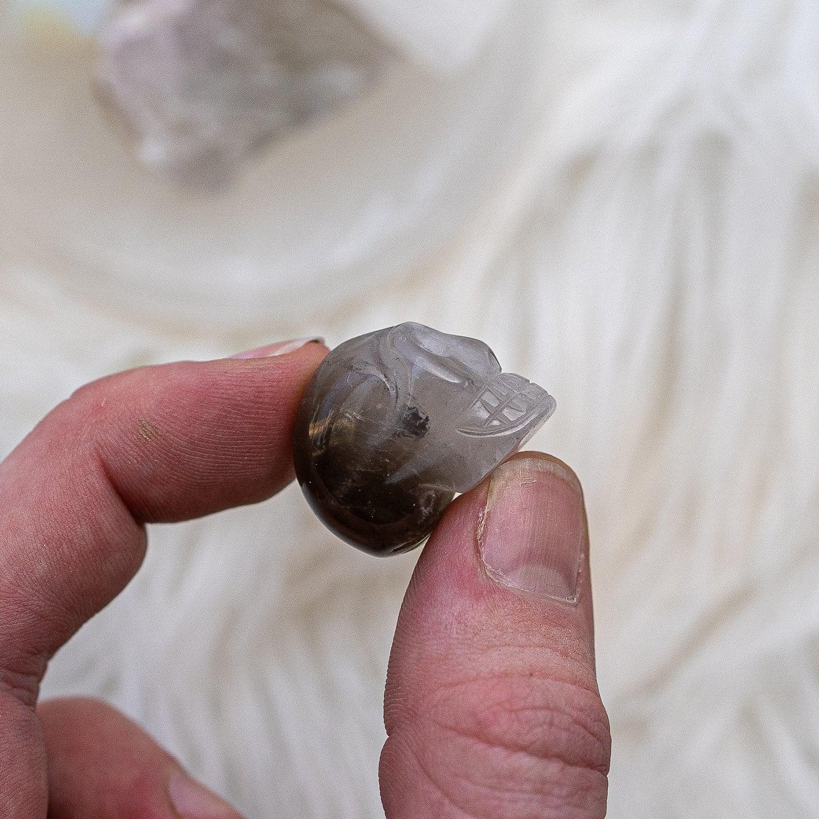Adorable Smoky Quartz~ Mini Skull Carving ~ Awaken Conciousness - Earth Family Crystals