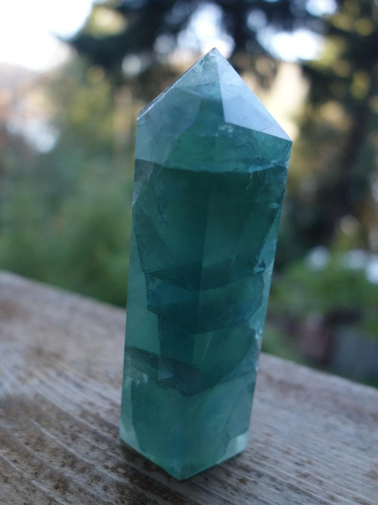 Fabulous  Green Fluorite Generator Carving - Earth Family Crystals