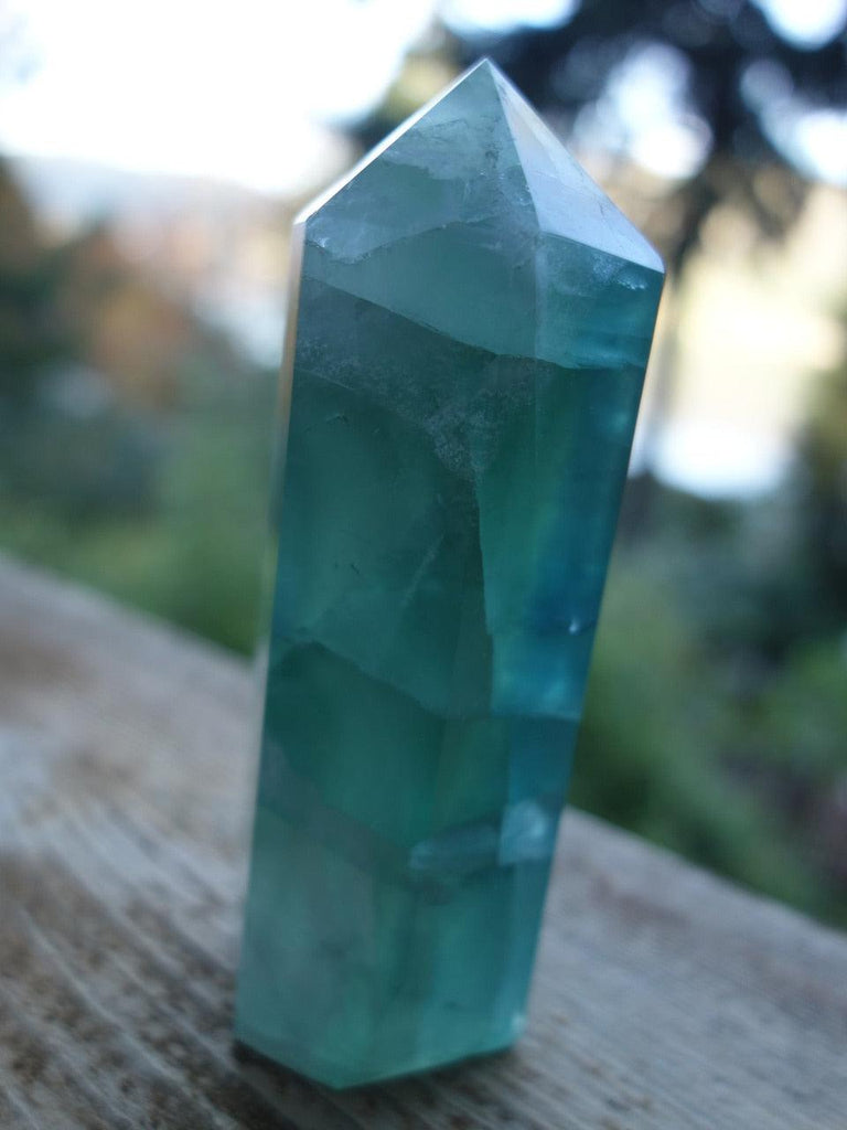 Fabulous  Green Fluorite Generator Carving - Earth Family Crystals