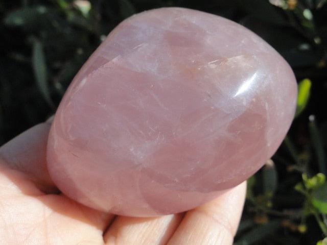 Lovely Lavender ROSE QUARTZ PALM STONE From Madagascar - Earth Family Crystals