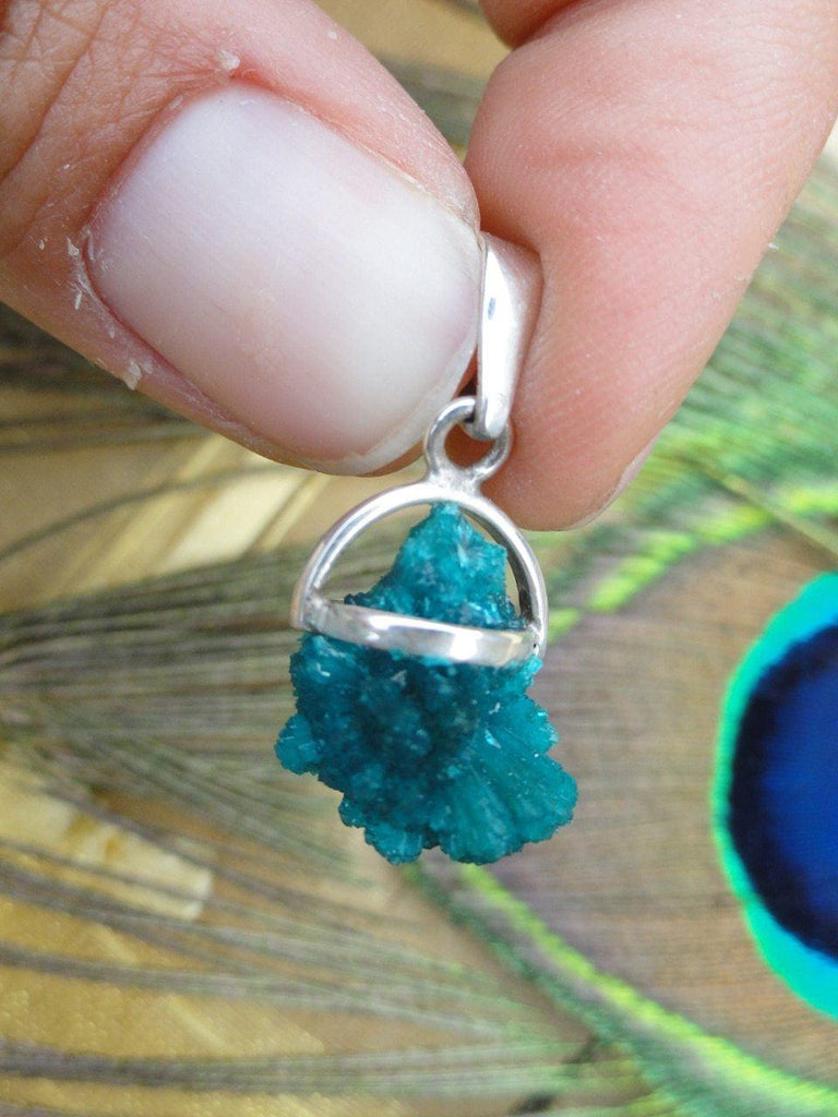 Electric Blue CAVANSITE PENDANT In Sterling Silver (Includes Free Silver Chain) - Earth Family Crystals