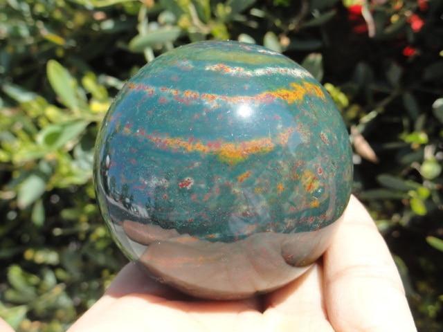 Beautiful Earthy BLOODSTONE SPHERE - Earth Family Crystals