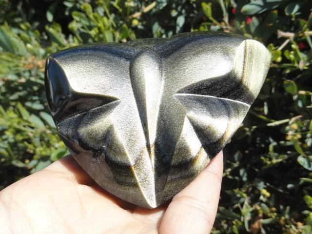 Absolutely Magnificent GOLDEN SHEEN OBSIDIAN BUTTERFLY SELF STANDING DISPLAY SPECIMEN - Earth Family Crystals