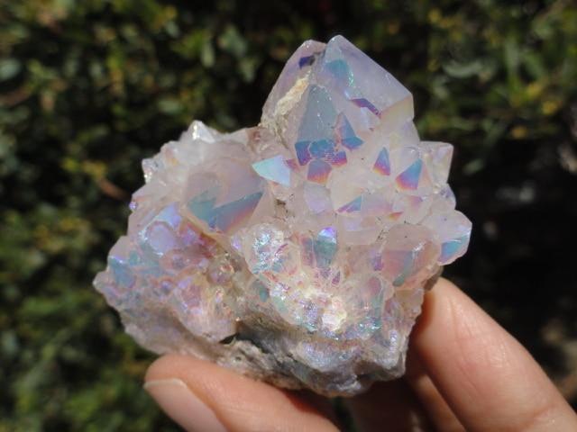 ANGEL AURA WHITE SPIRIT QUARTZ CLUSTER - Earth Family Crystals