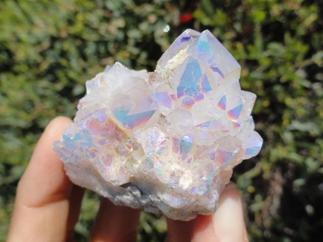 ANGEL AURA WHITE SPIRIT QUARTZ CLUSTER - Earth Family Crystals