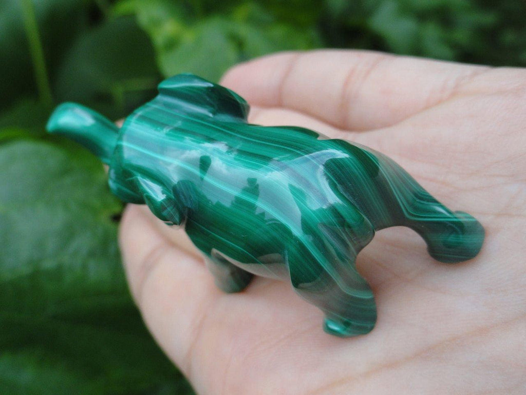 MALACHITE ELEPHANT CARVING - Earth Family Crystals