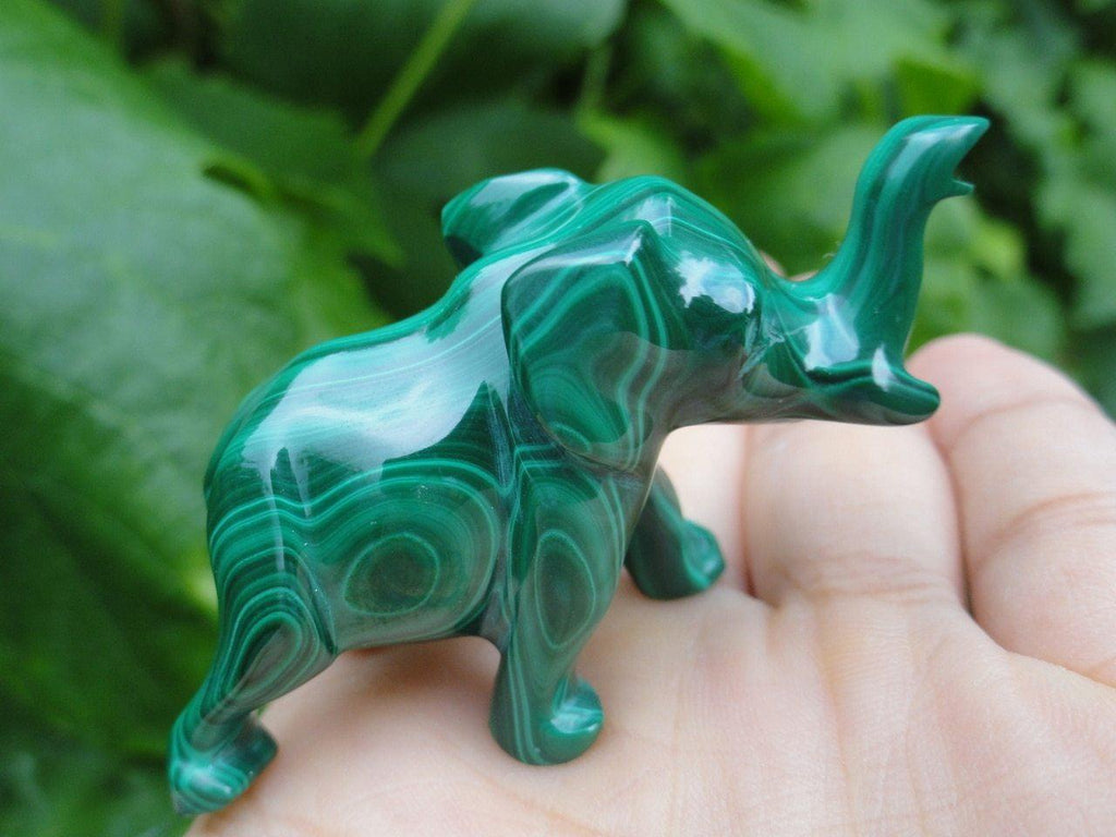 MALACHITE ELEPHANT CARVING - Earth Family Crystals