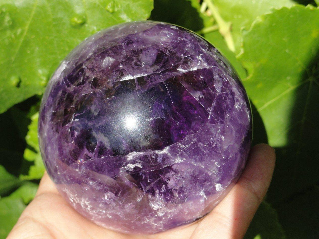 JUMBO Dark Purple AMETRINE SPHERE - Earth Family Crystals