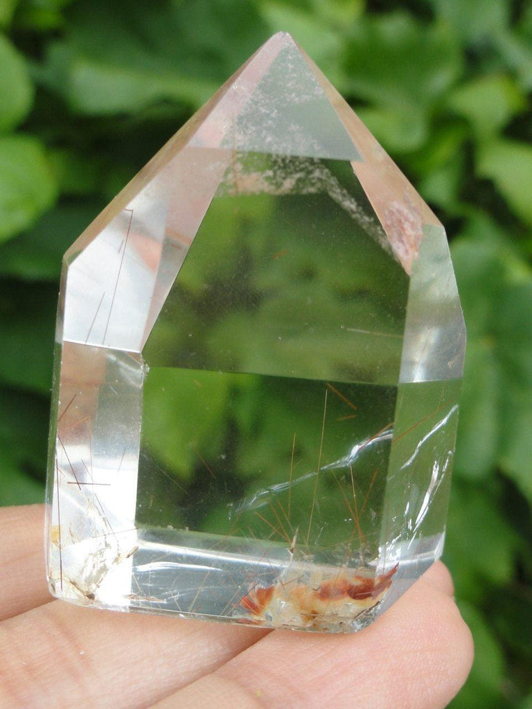 Red Rutile & Clear quartz Mini Tower - Earth Family Crystals