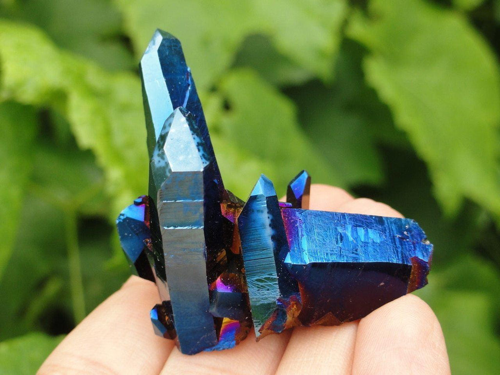 Royal Blue TITANIUM QUARTZ CLUSTER - Earth Family Crystals