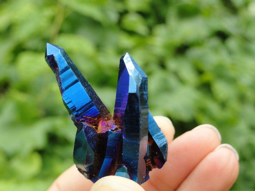 Royal Blue TITANIUM QUARTZ CLUSTER - Earth Family Crystals