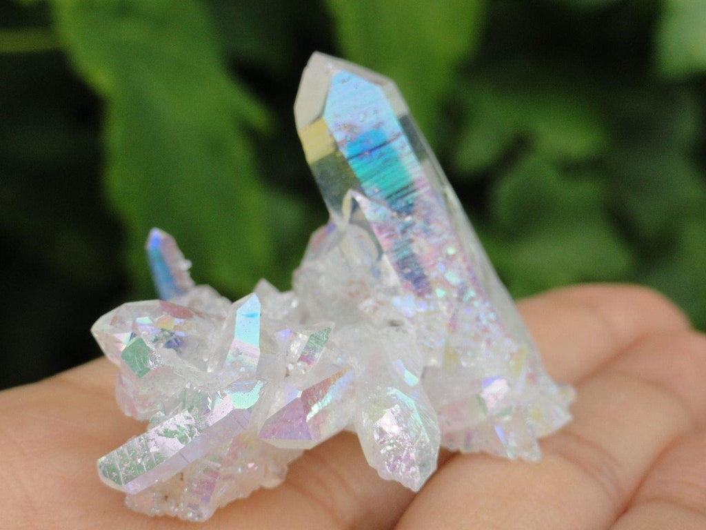 ANGEL AURA QUARTZ CLUSTER - Earth Family Crystals