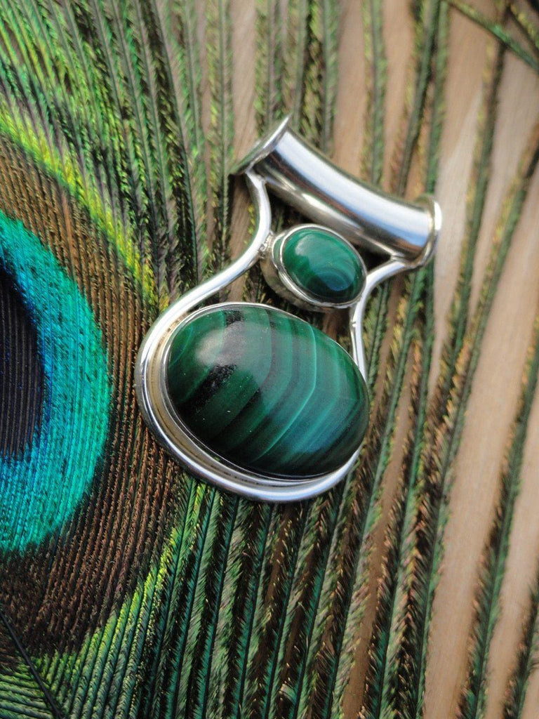 MALACHITE STERLING SILVER PENDANT (Includes Free Silver Chain) - Earth Family Crystals