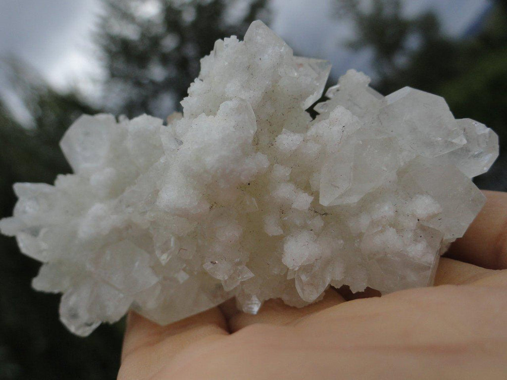 Clear APOPHYLLITE With QUARTZ DRUZY Frosting - Earth Family Crystals