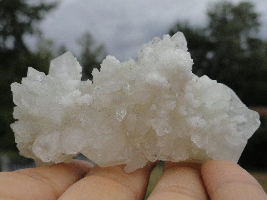 Clear APOPHYLLITE With QUARTZ DRUZY Frosting - Earth Family Crystals