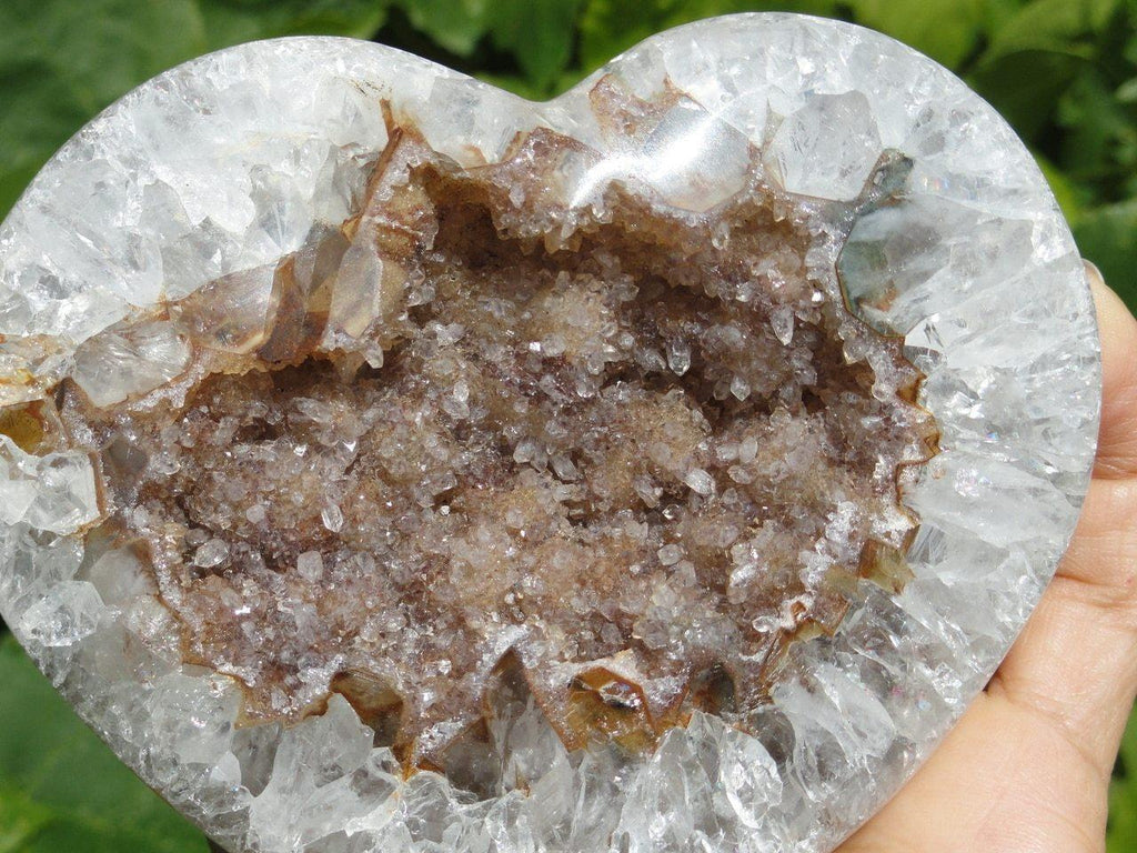 SMOKEY SPIRIT QUARTZ GEODE HEART - Earth Family Crystals