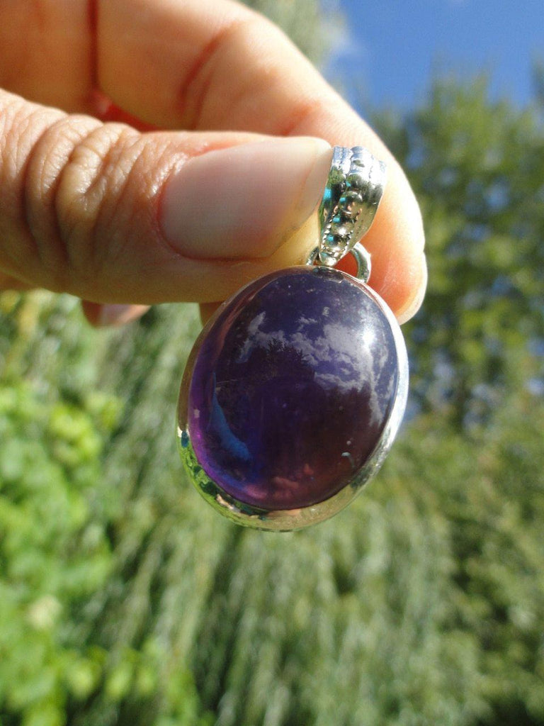 Dark AMETHYST PENDANT In Sterling Silver (Includes Silver Chain) - Earth Family Crystals