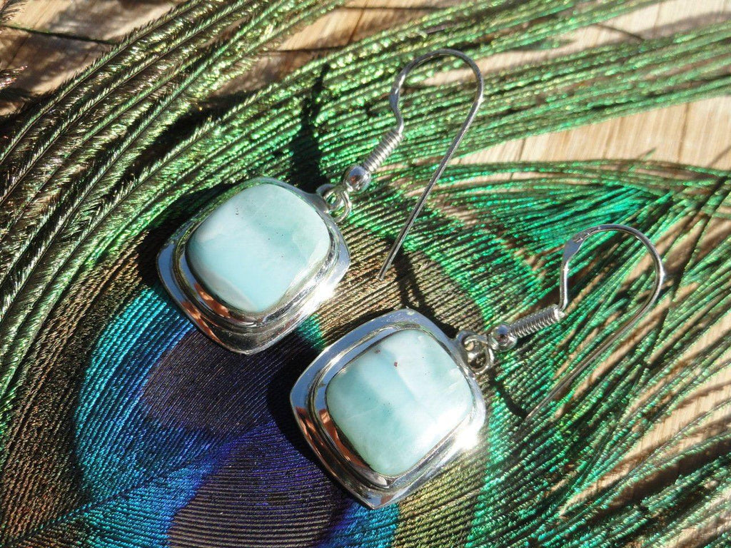 LARIMAR EARRINGS In Sterling Silver - Earth Family Crystals
