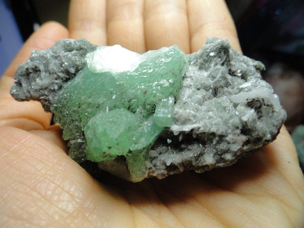 Emerald GREEN APOPHYLLITE CLUSTER - Earth Family Crystals