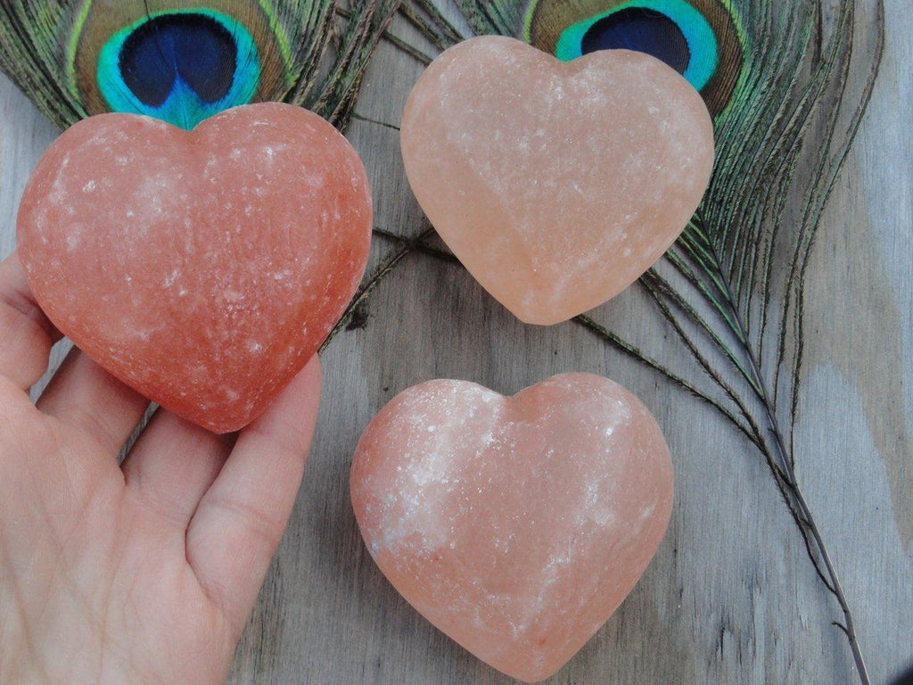 Puffy Pink HIMALAYAN SALT Crystal Heart - Earth Family Crystals