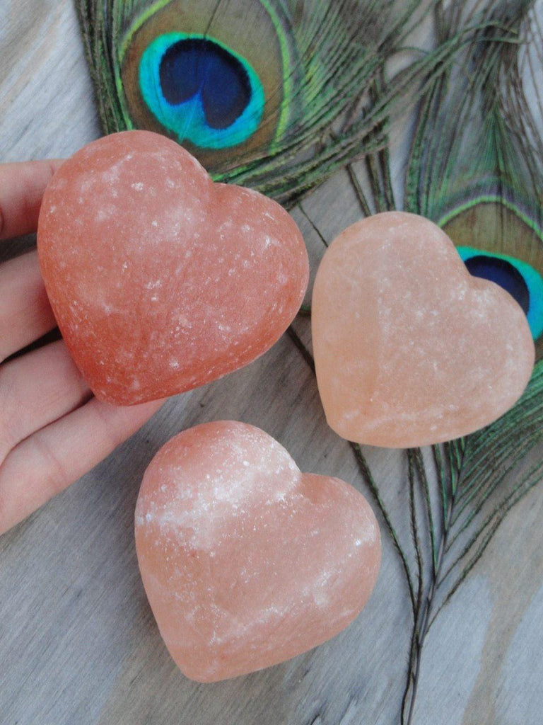 Puffy Pink HIMALAYAN SALT Crystal Heart - Earth Family Crystals