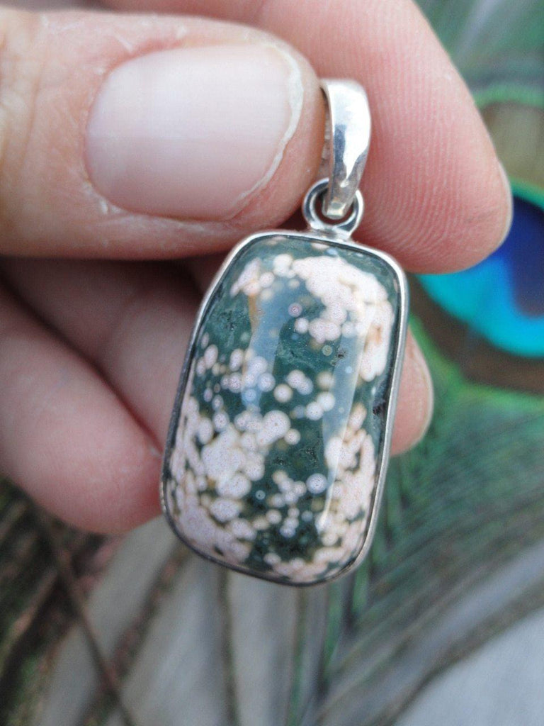 Elegant OCEAN JASPER PENDANT IN STERLING SILVER (INCLUDES FREE SILVER CHAIN)*** - Earth Family Crystals