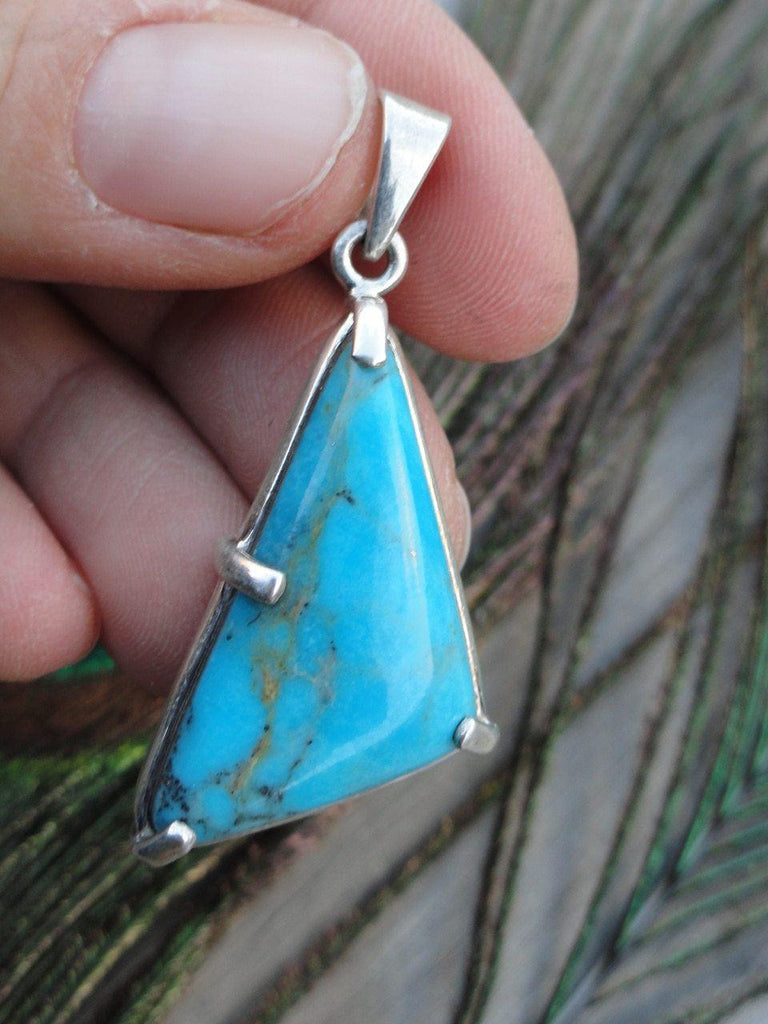 Gorgeous TURQUOISE PENDANT IN STERLING SILVER * (INCLUDES FREE SILVER CHAIN) - Earth Family Crystals