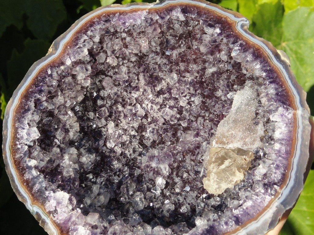 AMETHYST GEODE BOWL With Calcite Inclusions - Earth Family Crystals