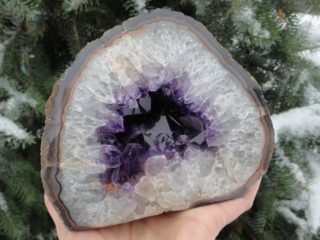Dark Purple AMETHYST GEODE - Earth Family Crystals