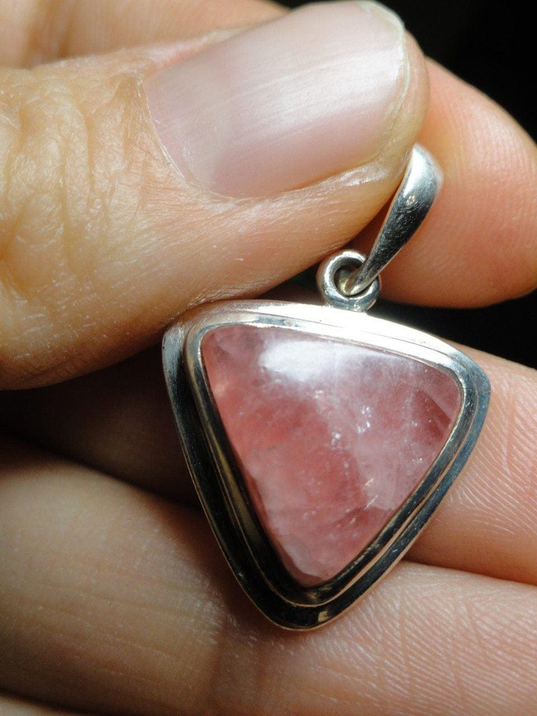 ULTRA FEMININE PINK RHODOCHROSITE PENDANT IN STERLING SILVER (INCLUDES FREE SILVER CHAIN)** - Earth Family Crystals