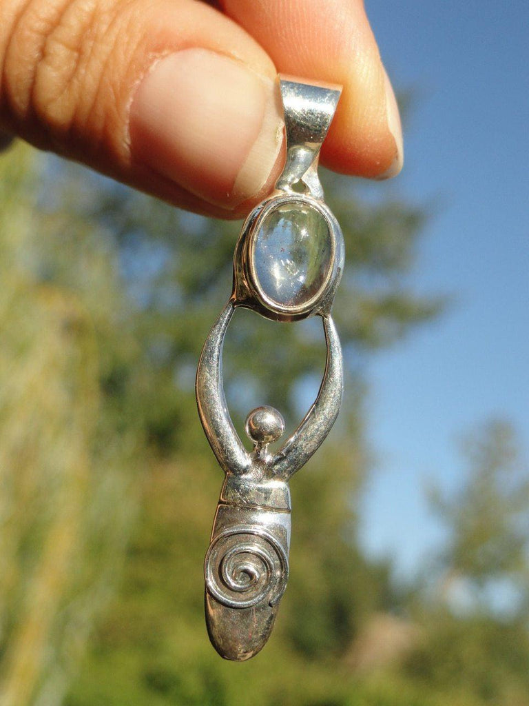 CLEAR QUARTZ GODDESS PENDANT In Sterling Silver (Includes Silver Chain) - Earth Family Crystals