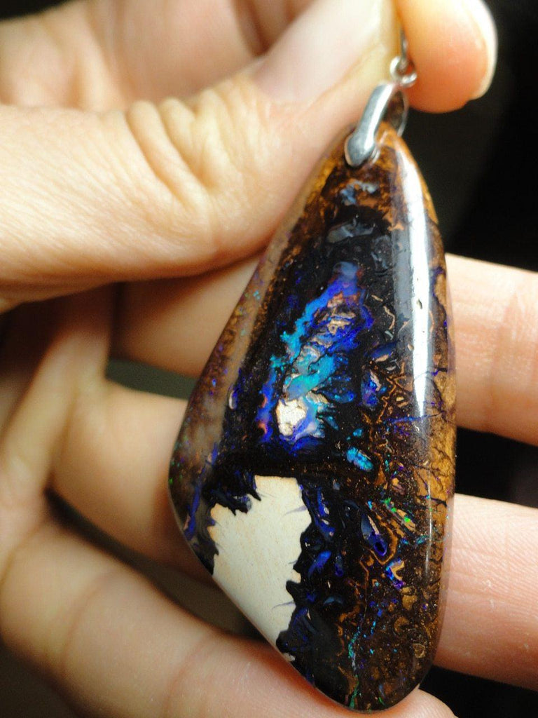 AA Quality Australian BOULDER OPAL PENDANT In Sterling Silver (Includes Silver Chain) - Earth Family Crystals