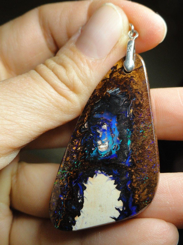 AA Quality Australian BOULDER OPAL PENDANT In Sterling Silver (Includes Silver Chain) - Earth Family Crystals