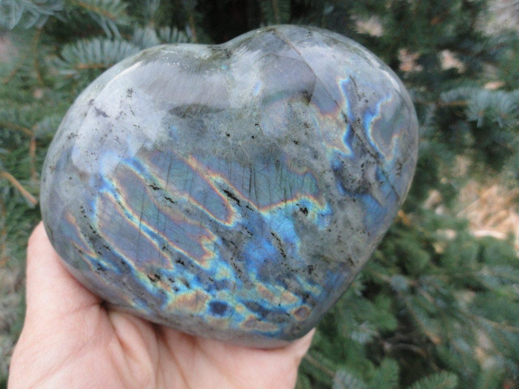 Jumbo LABRADORITE HEART - Earth Family Crystals