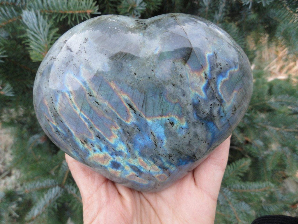 Jumbo LABRADORITE HEART - Earth Family Crystals