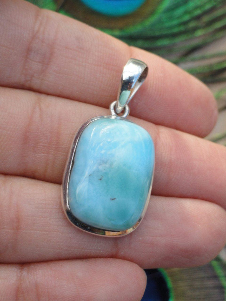 LARIMAR PENDANT In Sterling Silver (Includes Silver Chain) - Earth Family Crystals