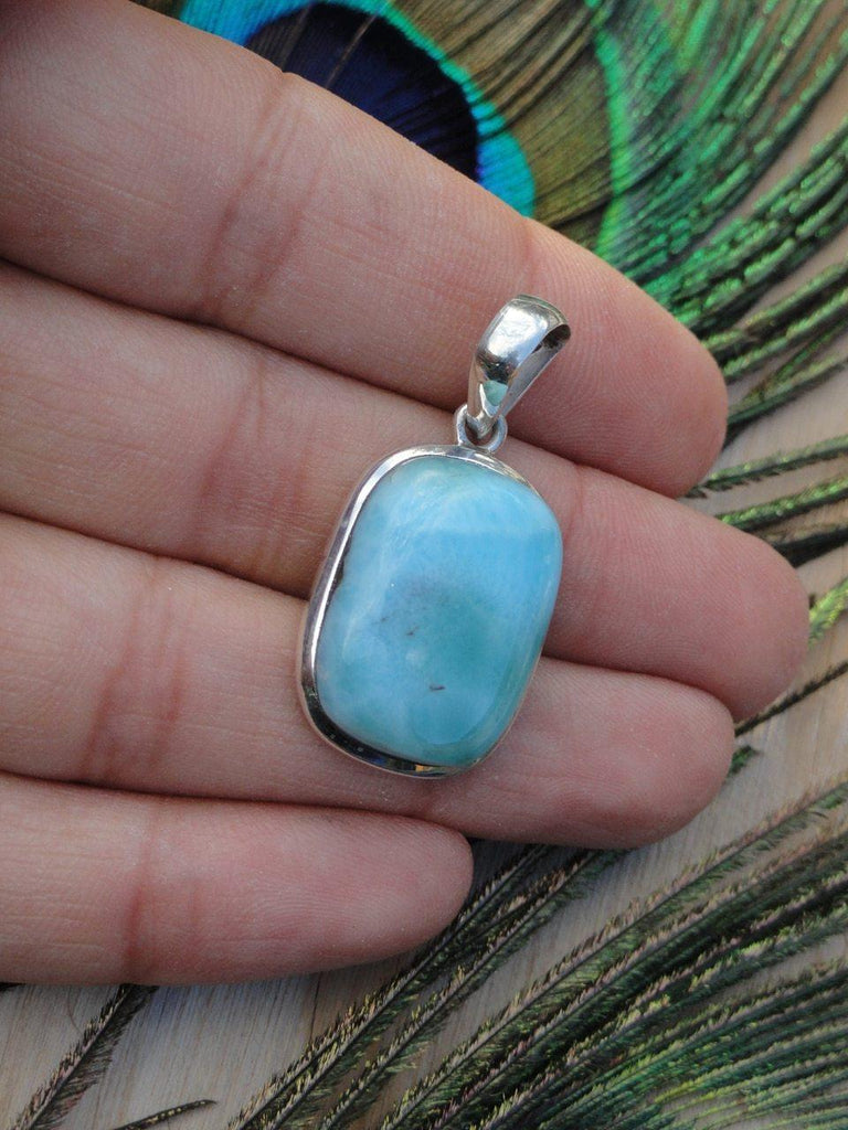 LARIMAR PENDANT In Sterling Silver (Includes Silver Chain) - Earth Family Crystals