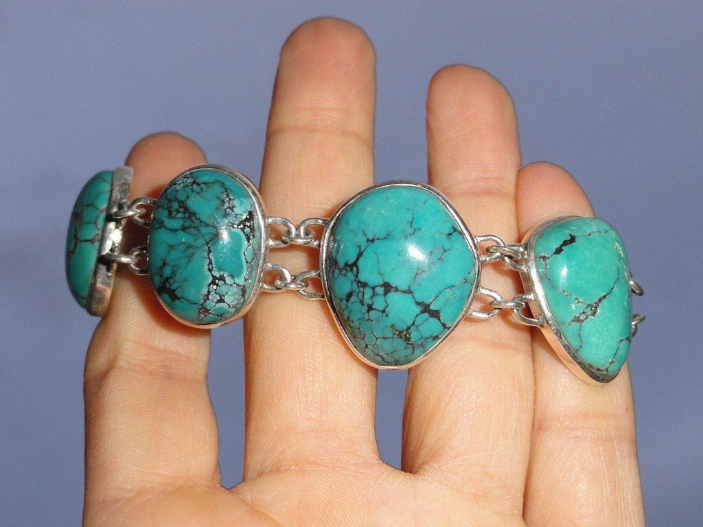 Elegant TURQUOISE BRACELET IN Sterling Silver - Earth Family Crystals