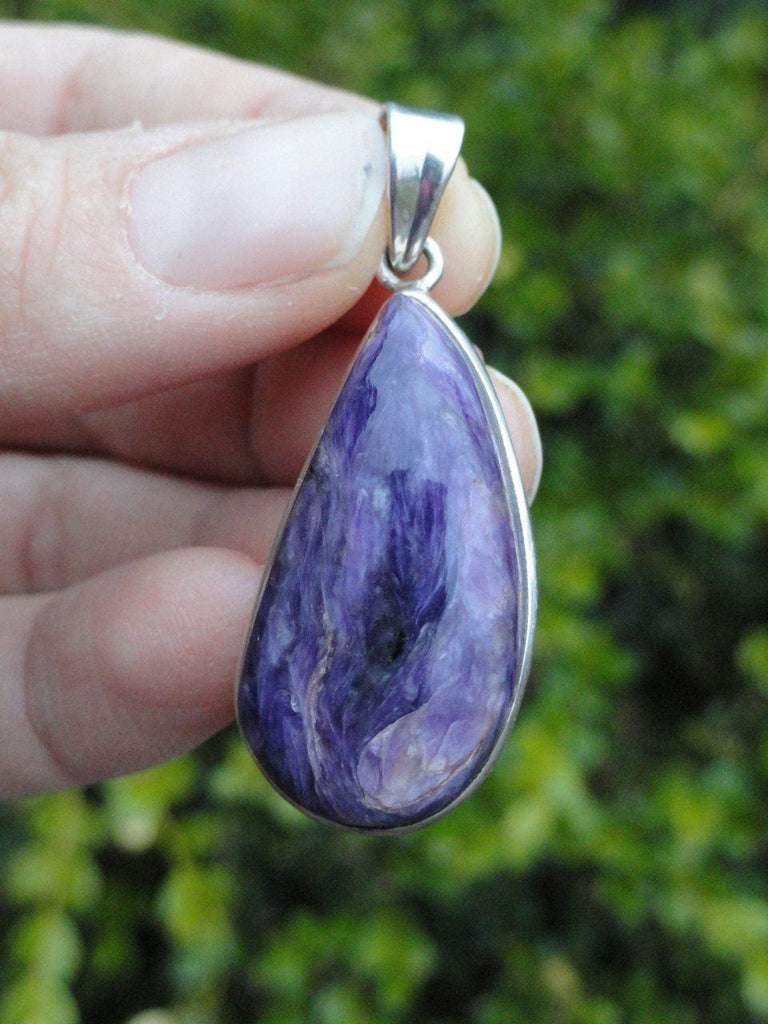 Gorgeous Purple CHAROITE PENDANT * Includes Free Silver Chain - Earth Family Crystals