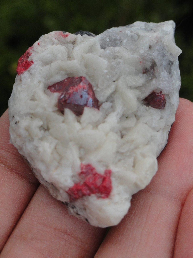 RED CINNABAR On Creamy White Matrix - Earth Family Crystals