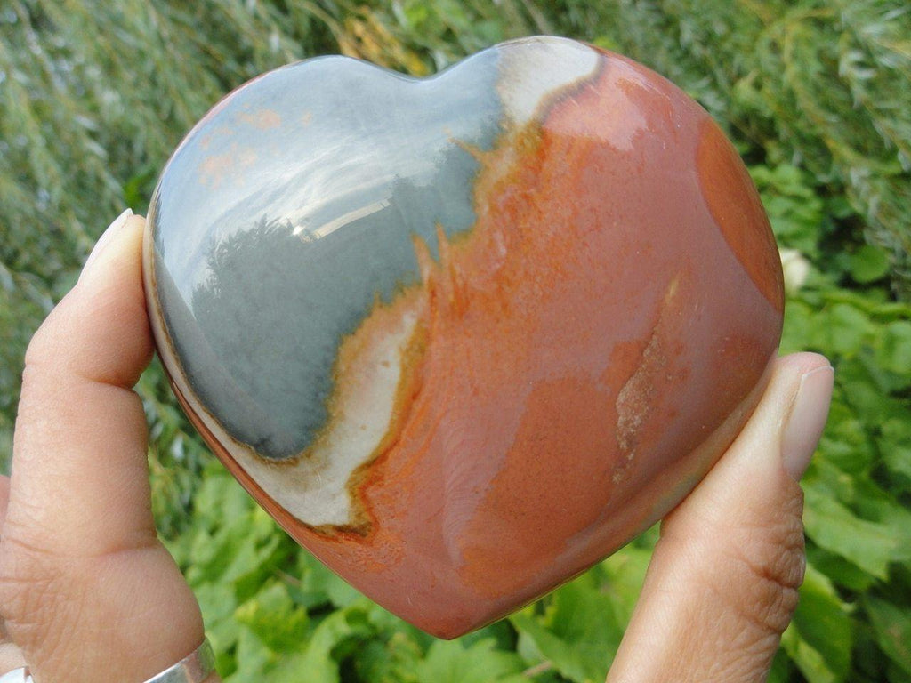 Large POLYCHROME JASPER HEART - Earth Family Crystals