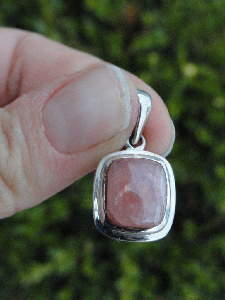 PINK RHODOCHROSITE PENDANT In sterling Silver (Includes Free Silver Chain) - Earth Family Crystals