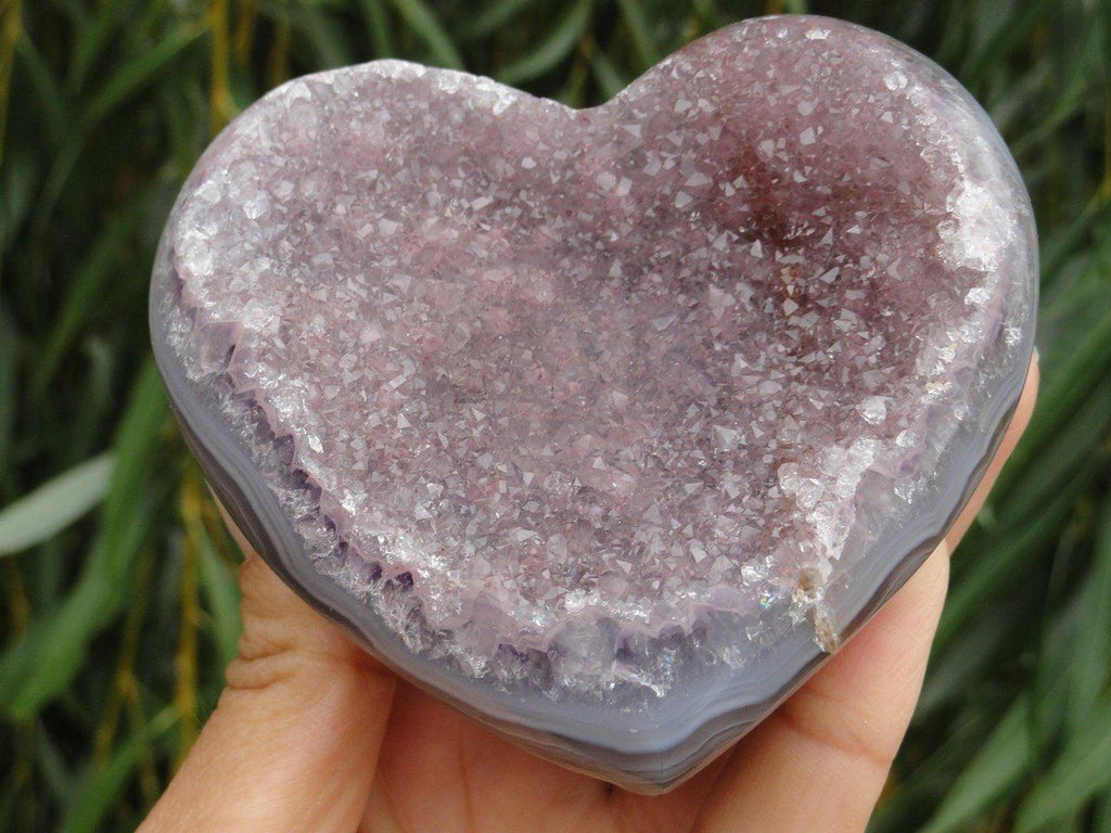 LAVENDER AMETHYST GEODE HEART~ STONE OF PROTECTION, FREEDOM FROM ADDICTIONS - Earth Family Crystals