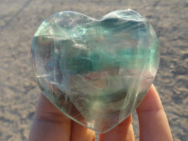 RAINBOW FLUORITE HEART* - Earth Family Crystals