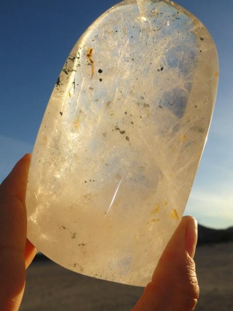 CLEAR QUARTZ Self Standing Tower With Inclusions - Earth Family Crystals