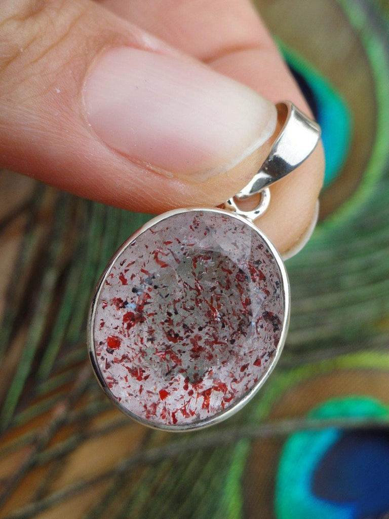 Strawberry LEPIDOCROCITE PENDANT In Sterling Silver (Includes Silver Chain) - Earth Family Crystals